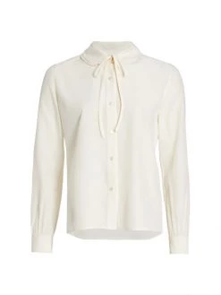 Nili Lotan Monet Silk Blouse Black