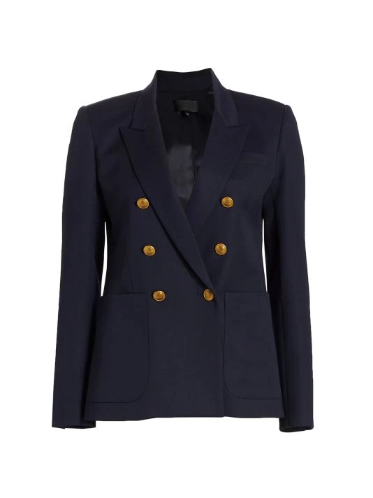 Nili Lotan Nathalia Double-Breasted Wool Gabardine Blazer Ivory 3 Nili Lotan Nathalia Double-Breasted Wool Gabardine Blazer Ivory