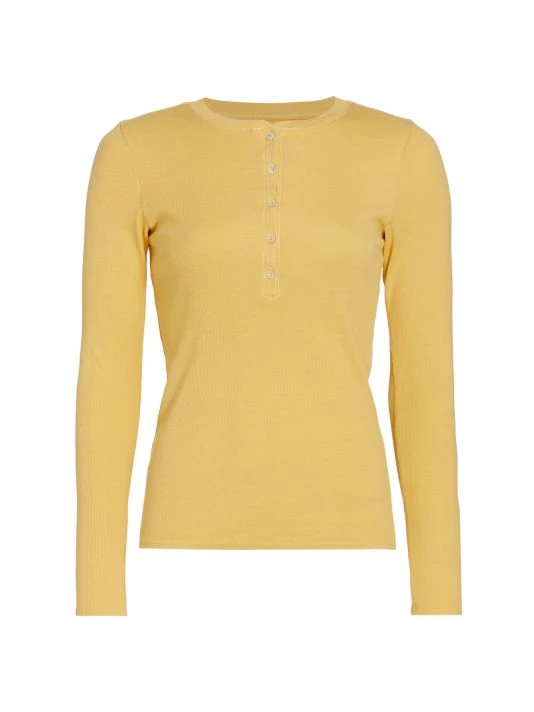 Nili Lotan Jordan Rib-Knit Henley Top Marine Blue 6 Nili Lotan Jordan Rib-Knit Henley Top Marine Blue - Image 4