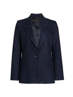Nili Lotan Denim Single-Breasted Blazer