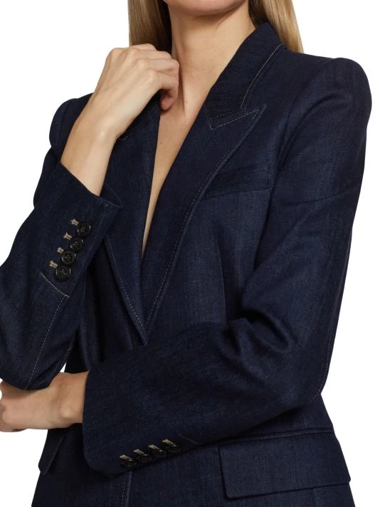 Nili Lotan Denim Single-Breasted Blazer 8 Nili Lotan Denim Single-Breasted Blazer - Image 6