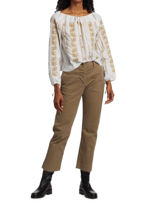 Nili Lotan Geneve Embroidered Woven Tassel Blouse 4 Nili Lotan Geneve Embroidered Woven Tassel Blouse - Image 2