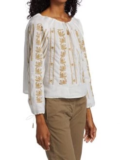 Nili Lotan Geneve Embroidered Woven Tassel Blouse 12 Nili Lotan Geneve Embroidered Woven Tassel Blouse -Nili Lotan And Workman Publishing Sales unnamed file 930