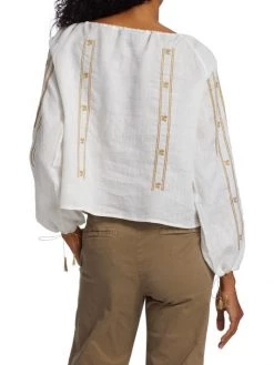 Nili Lotan Geneve Embroidered Woven Tassel Blouse 13 Nili Lotan Geneve Embroidered Woven Tassel Blouse -Nili Lotan And Workman Publishing Sales unnamed file 931