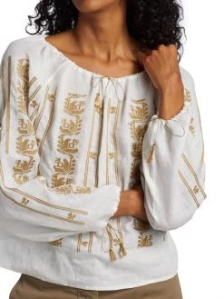Nili Lotan Geneve Embroidered Woven Tassel Blouse 14 Nili Lotan Geneve Embroidered Woven Tassel Blouse -Nili Lotan And Workman Publishing Sales unnamed file 932