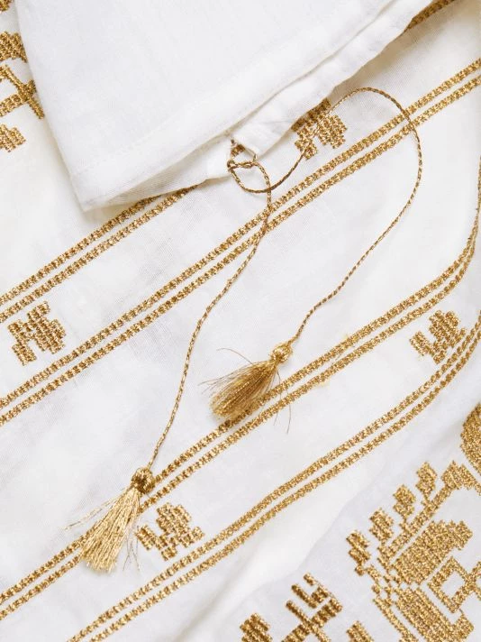 Nili Lotan Geneve Embroidered Woven Tassel Blouse 9 Nili Lotan Geneve Embroidered Woven Tassel Blouse - Image 7