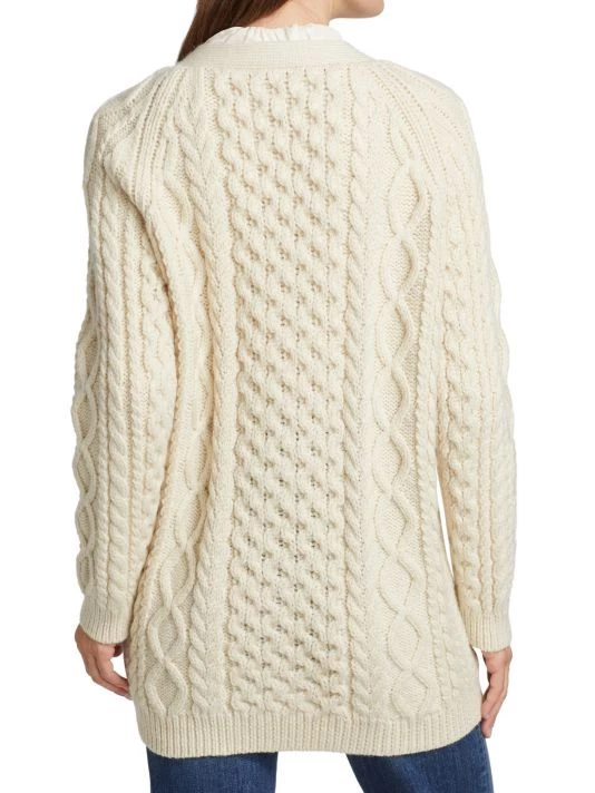 Nili Lotan Orion Cable Knit Wool Cardigan 7 Nili Lotan Orion Cable Knit Wool Cardigan - Image 5